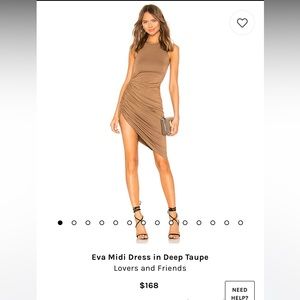 Lovers and Friends Eva Midi Dress Deep Taupe